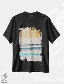 تیشرت مشکی طرح دار زمان موج سواری، دکور ساحلی اثر ناتالی رایان | فروشگاه ایماژ