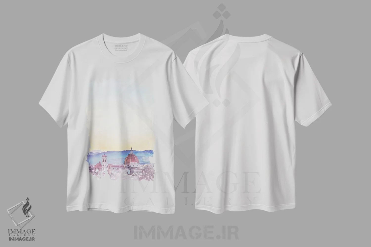 تیشرت سفید طرح دار پوستر سفر به فلورانس، تزئینی اثر ناتالی رایان | immage.ir