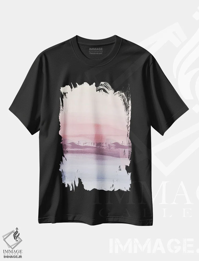 تیشرت مشکی طرح دار انتزاعی گرم اثر ناتالی رایان | immage.ir