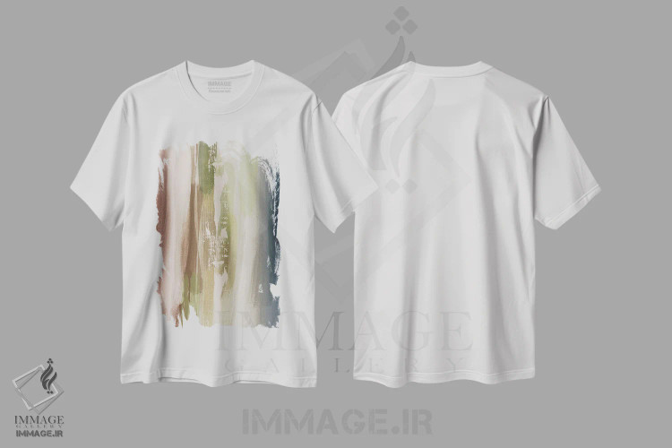 تیشرت سفید طرح دار انتزاعی خنثی اثر ناتالی رایان | immage.ir