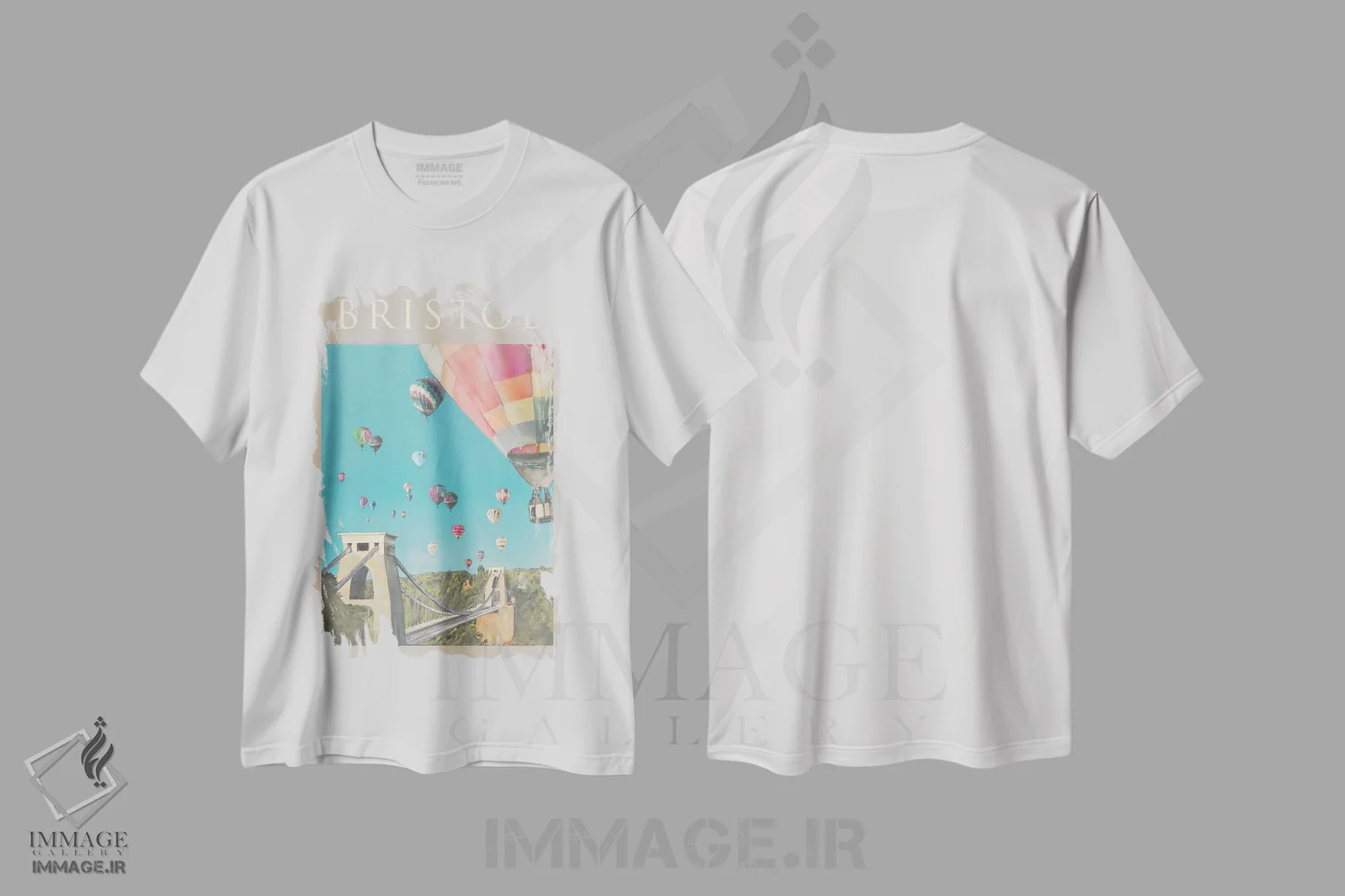 تیشرت سفید طرح دار پوستر سفر به بریستول، تزئینی اثر ناتالی رایان | immage.ir