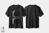 تیشرت مشکی طرح دار سنج درام مشکی، هنر تزئینی سیاه و سفید اثر نیسه کرونا | فروشگاه ایماژ