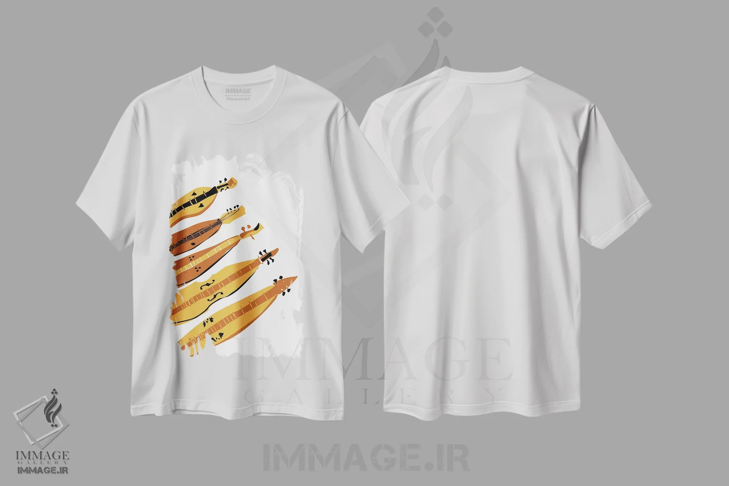 تیشرت سفید طرح دار دالسیمِر، تزئینی اثر نیسه کرونا | immage.ir
