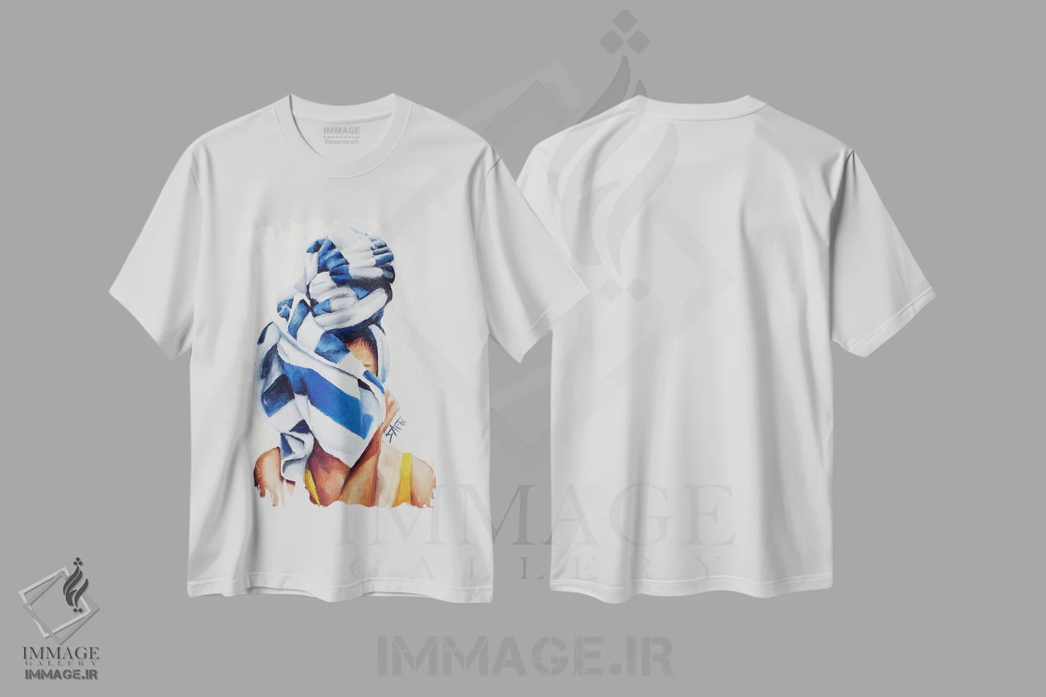تیشرت سفید طرح دار جمعش کن، دکور ساحلی اثر سلمی نصرالدین | فروشگاه ایماژ