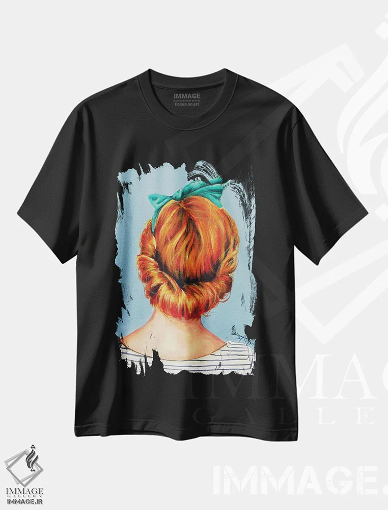 تیشرت مشکی طرح دار آفتاب و طوفان، هنر فاخر معاصر اثر سلمی نصرالدین | immage.ir