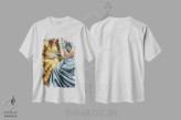 تیشرت سفید طرح دار افشاگری، هنر فاخر معاصر اثر سلمی نصرالدین | فروشگاه ایماژ