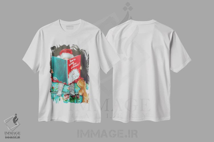 تیشرت سفید طرح دار گرینچ، هنر فاخر معاصر اثر سلمی نصرالدین | immage.ir