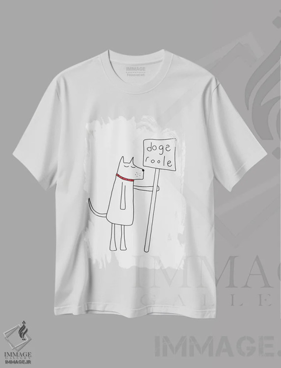 تیشرت سفید طرح دار حکمرانی سگ ها، هنر دیجیتال اثر نیک اسکویرل | immage.ir