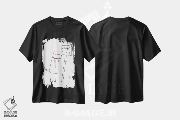 تیشرت مشکی طرح دار حکمرانی سگ ها، هنر دیجیتال اثر نیک اسکویرل | فروشگاه ایماژ