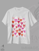تیشرت سفید طرح دار قلب ها، هنر دیجیتال اثر نیک اسکویرل | فروشگاه ایماژ