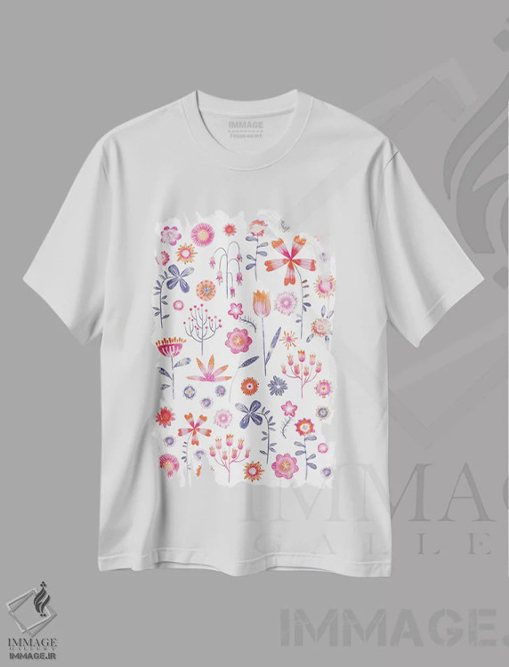 تیشرت سفید طرح دار باغ فرانکی، هنر دیجیتال اثر نیک اسکویرل | immage.ir