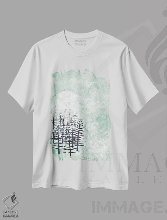 تیشرت سفید طرح دار ژانویه، هنر دیجیتال اثر نیک اسکویرل | immage.ir