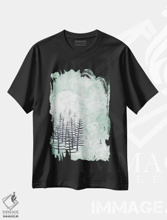 تیشرت مشکی طرح دار ژانویه، هنر دیجیتال اثر نیک اسکویرل | فروشگاه ایماژ