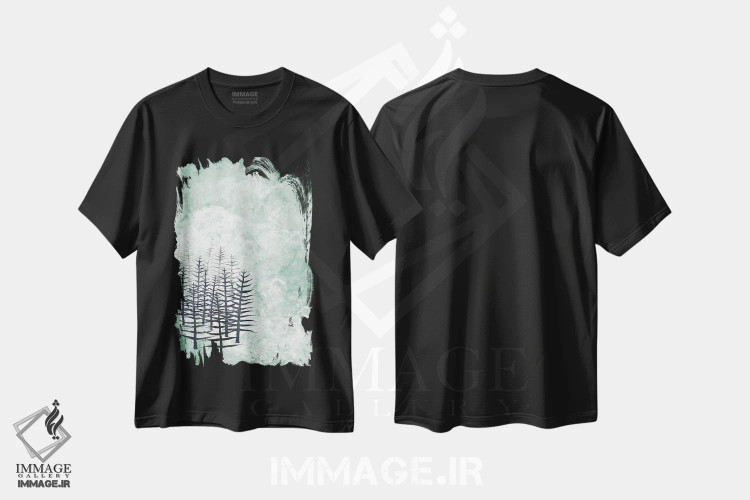 تیشرت مشکی طرح دار ژانویه، هنر دیجیتال اثر نیک اسکویرل | فروشگاه ایماژ