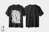 تیشرت مشکی طرح دار سوسک های جوهری، هنر دیجیتال سیاه و سفید اثر نیک اسکویرل | immage.ir