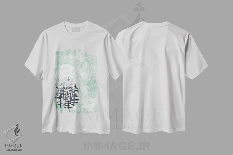 تیشرت سفید طرح دار ژانویه، هنر دیجیتال اثر نیک اسکویرل | immage.ir