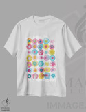 تیشرت سفید طرح دار جشن، آبستره اثر نیک اسکویرل | immage.ir