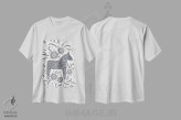 تیشرت سفید طرح دار اسب دالا خاکستری سوئدی، تزئینی اثر نیک اسکویرل | immage.ir