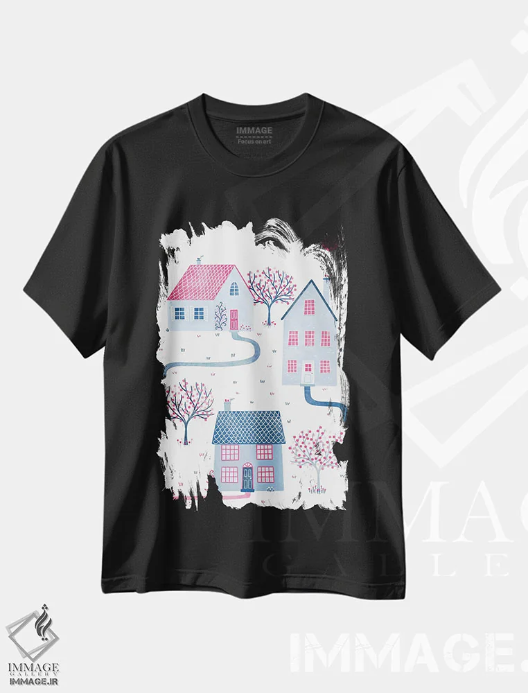 تیشرت مشکی طرح دار بهار در تاونزویل، هنر دیجیتال اثر نیک اسکویرل | immage.ir