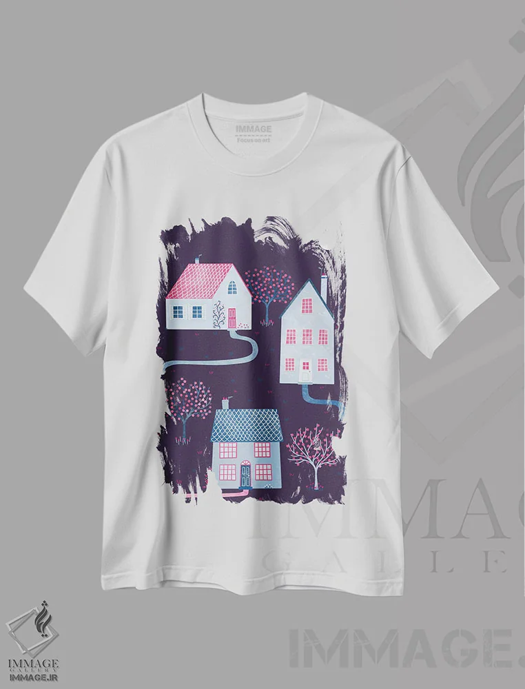 تیشرت سفید طرح دار شب بهاری در تاونزویل، هنر دیجیتال اثر نیک اسکویرل | immage.ir