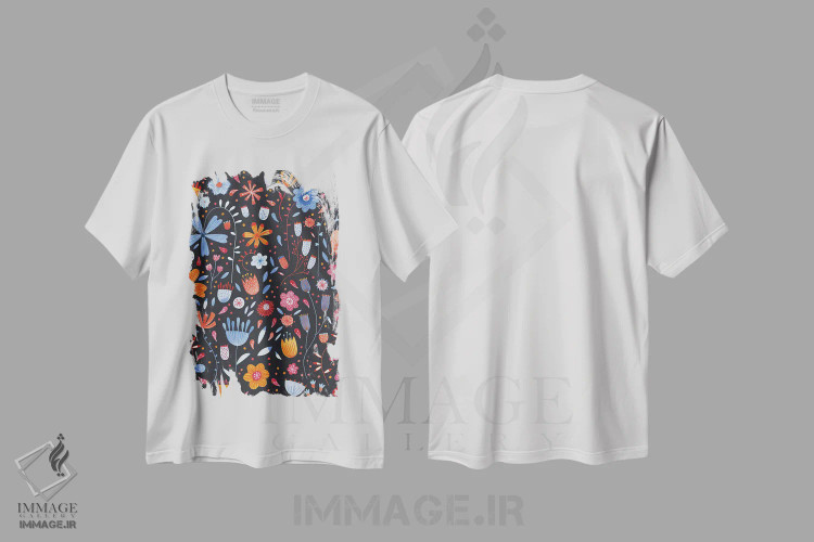 تیشرت سفید طرح دار چمنزار انگلیسی تیره، هنر دیجیتال اثر نیک اسکویرل | فروشگاه ایماژ