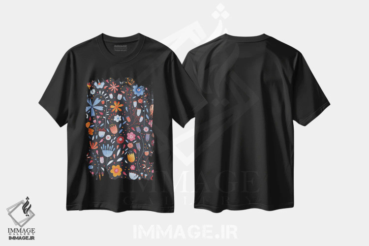 تیشرت مشکی طرح دار چمنزار انگلیسی تیره، هنر دیجیتال اثر نیک اسکویرل | immage.ir