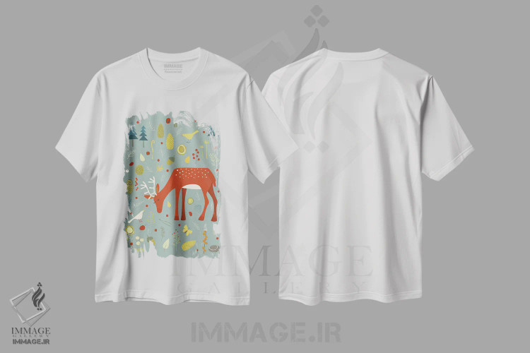 تیشرت سفید طرح دار سلام آهو!، تزئینی اثر نیک اسکویرل | immage.ir