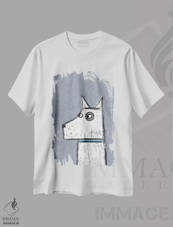 تیشرت سفید طرح دار آرتور، تزئینی اثر نیک اسکویرل | immage.ir