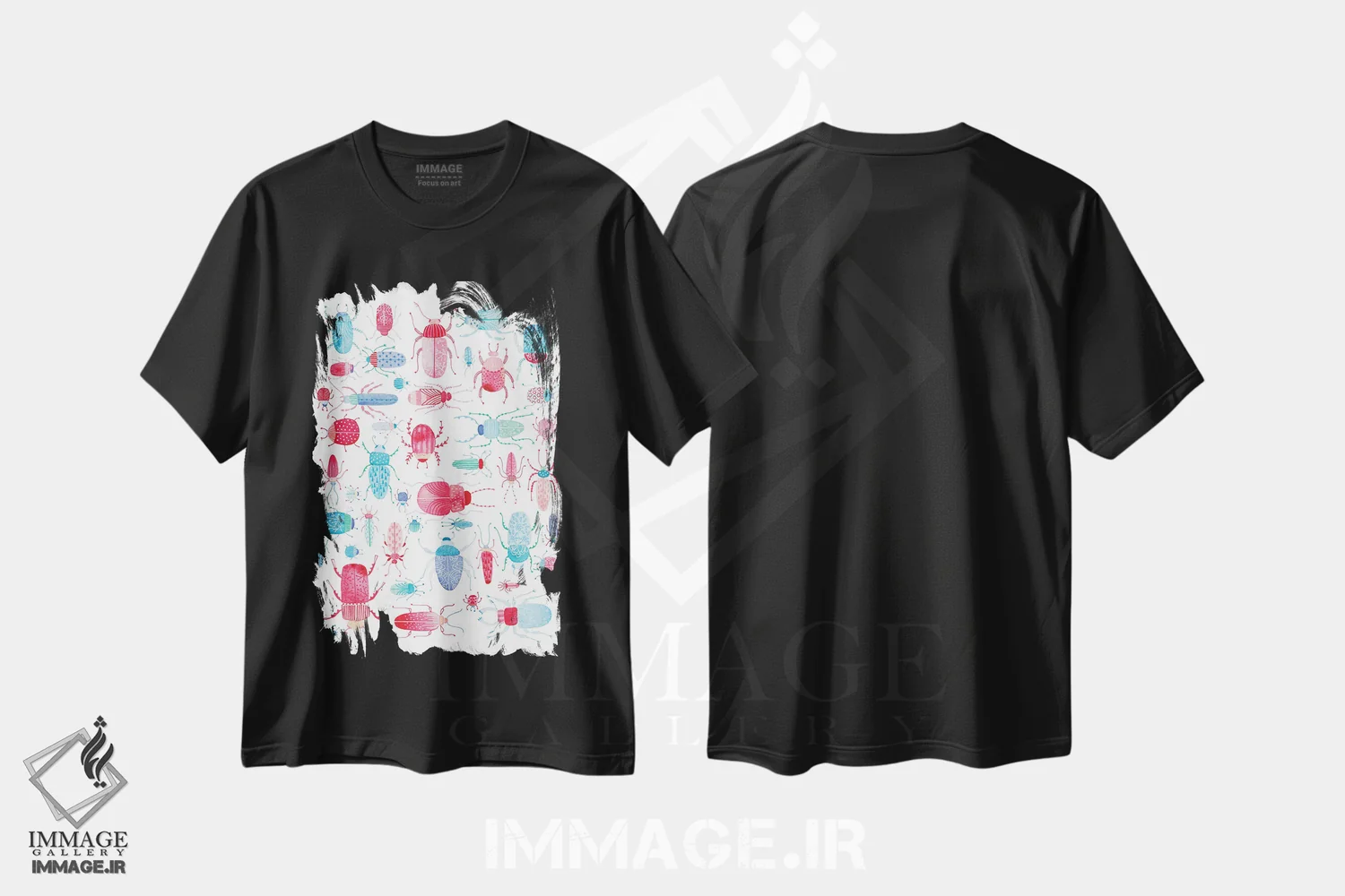 تیشرت مشکی طرح دار سوسک ها، هنر دیجیتال اثر نیک اسکویرل | immage.ir