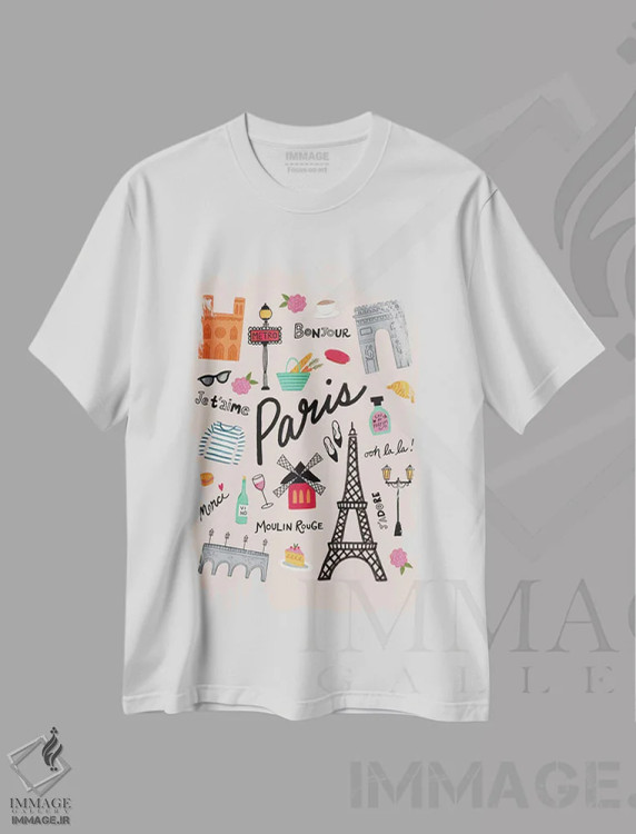 تیشرت سفید طرح دار عشق شهری ۲، تزئینی اثر نینا سوِن | immage.ir