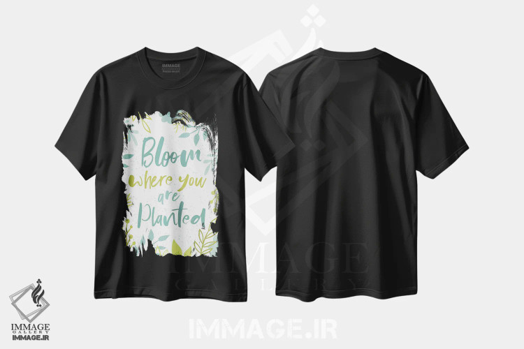 تیشرت مشکی طرح دار خودت باش ۱، تایپوگرافی اثر نینا سوِن | immage.ir