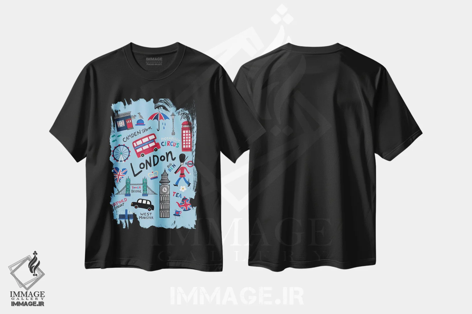 تیشرت مشکی طرح دار عشق شهری ۳، تزئینی اثر نینا سوِن | immage.ir