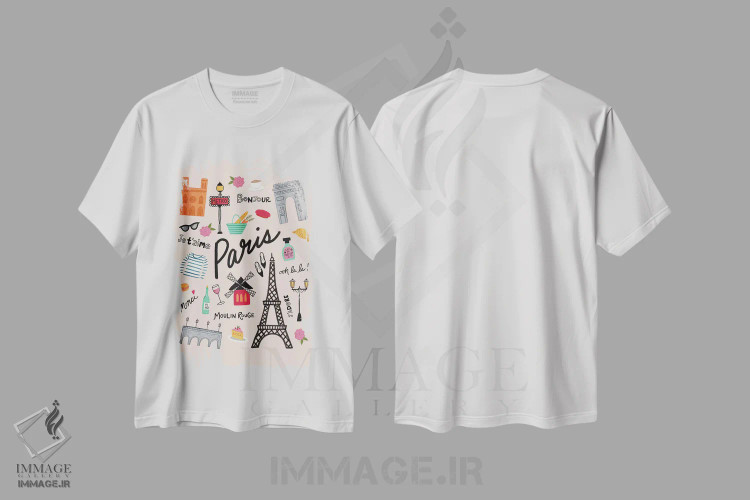 تیشرت سفید طرح دار عشق شهری ۲، تزئینی اثر نینا سوِن | immage.ir