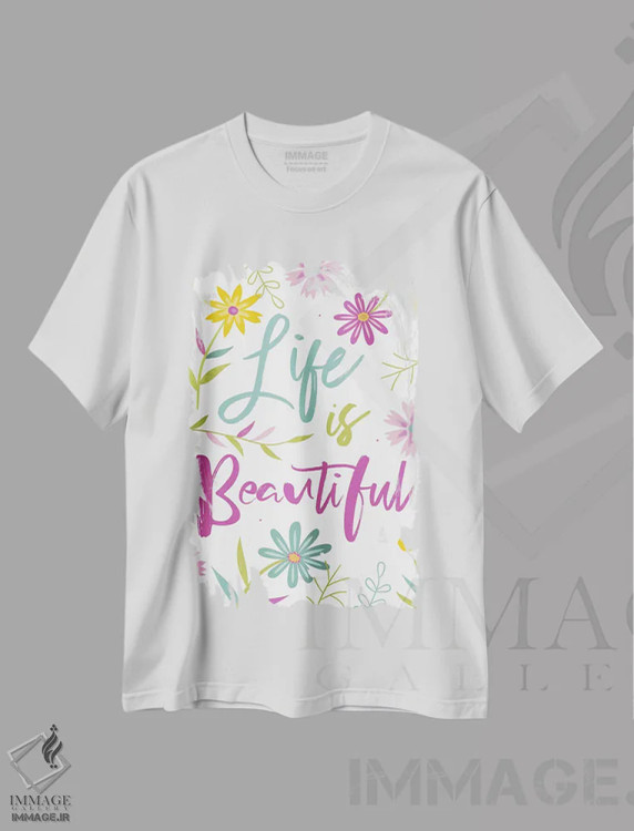 تیشرت سفید طرح دار خودت باش ۲، تایپوگرافی اثر نینا سوِن | immage.ir