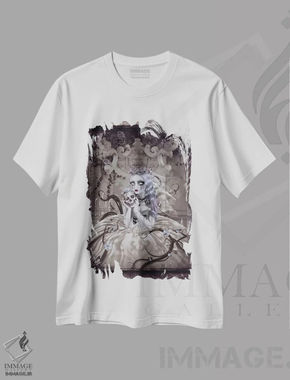 تیشرت سفید طرح دار عروس مرده، دکوراسیون جایگزین اثر ناتالی شو | immage.ir
