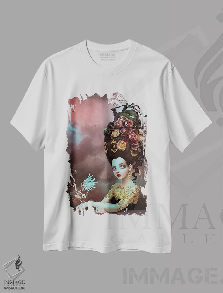 تیشرت سفید طرح دار آرامش، دکوراسیون جایگزین اثر ناتالی شو | فروشگاه ایماژ