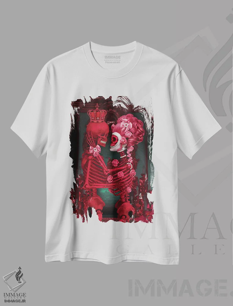 تیشرت سفید طرح دار تا همیشه، هنر فاخر معاصر اثر ناتالی شو | فروشگاه ایماژ