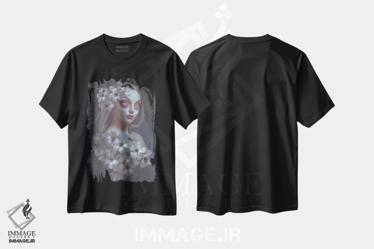 تیشرت مشکی طرح دار گل کم رنگ، دکوراسیون جایگزین اثر ناتالی شو | immage.ir