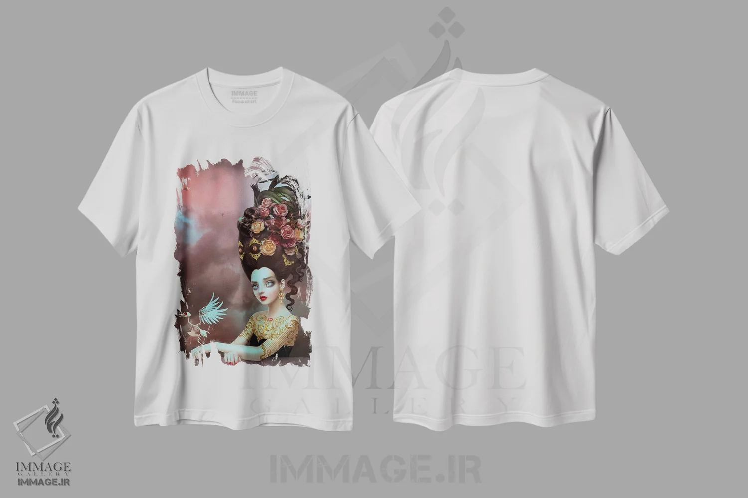 تیشرت سفید طرح دار آرامش، دکوراسیون جایگزین اثر ناتالی شو | فروشگاه ایماژ