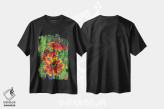 تیشرت مشکی طرح دار گل گیلاردیا، دکور معاصر اثر ناتالی مک | immage.ir