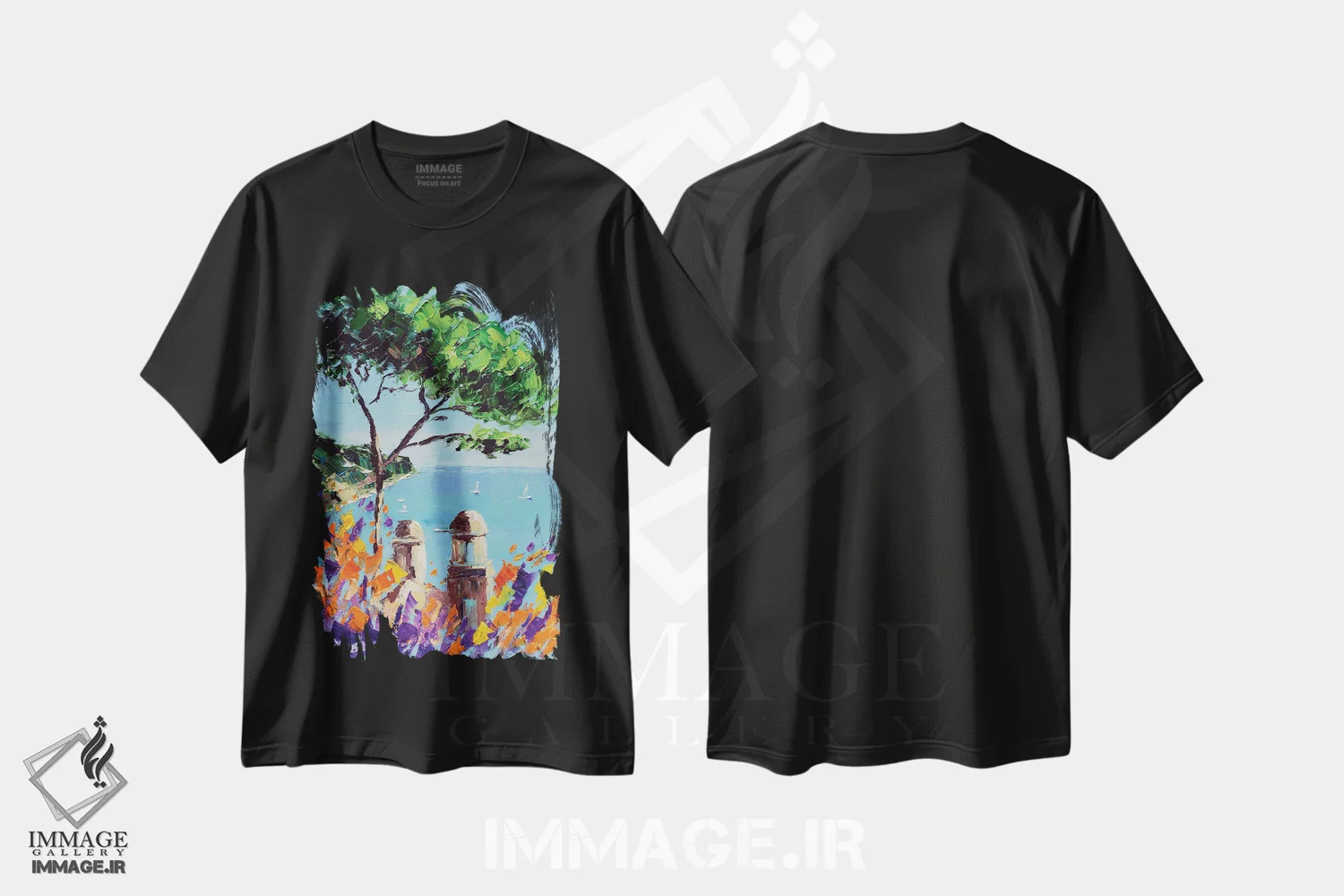 تیشرت مشکی طرح دار پوزیتانو، دکور معاصر اثر ناتالی مک | immage.ir