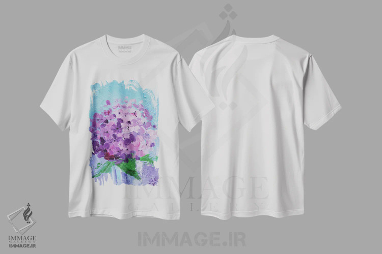 تیشرت سفید طرح دار هورتانسیا یاسی، دکور معاصر اثر ناتالی مک | immage.ir