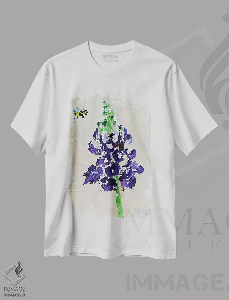 تیشرت سفید طرح دار بلو بانت، دکور معاصر اثر ناتالی مک | فروشگاه ایماژ
