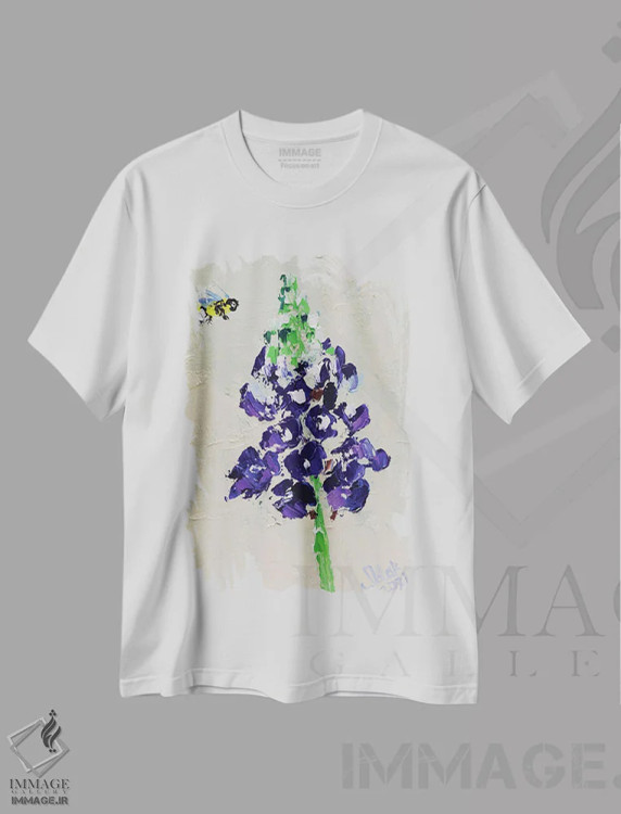 تیشرت سفید طرح دار بلو بانت، دکور معاصر اثر ناتالی مک | فروشگاه ایماژ