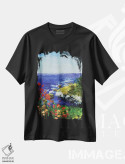 تیشرت مشکی طرح دار منظره ساحلی III، دکور ساحلی اثر ناتالی مک | immage.ir
