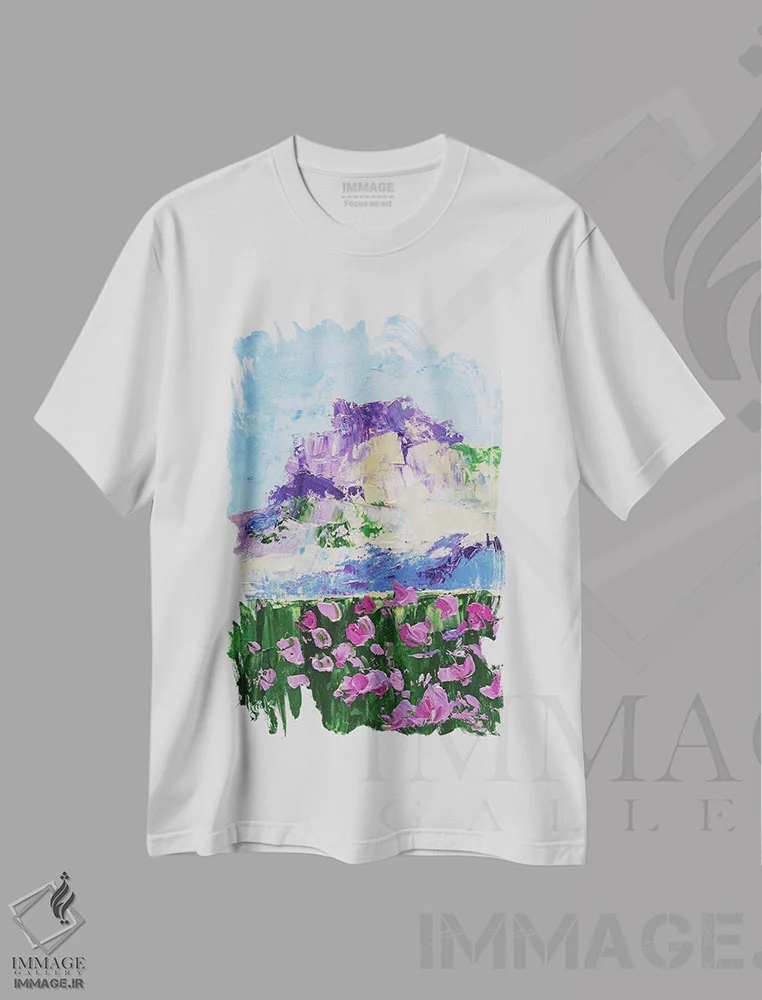 تیشرت سفید طرح دار پارک ملی یوسیمیتی، دکور معاصر اثر ناتالی مک | فروشگاه ایماژ