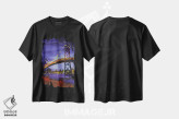 تیشرت مشکی طرح دار پل گلدن گیت در شب، هنر فاخر معاصر اثر ناتالی مک | immage.ir