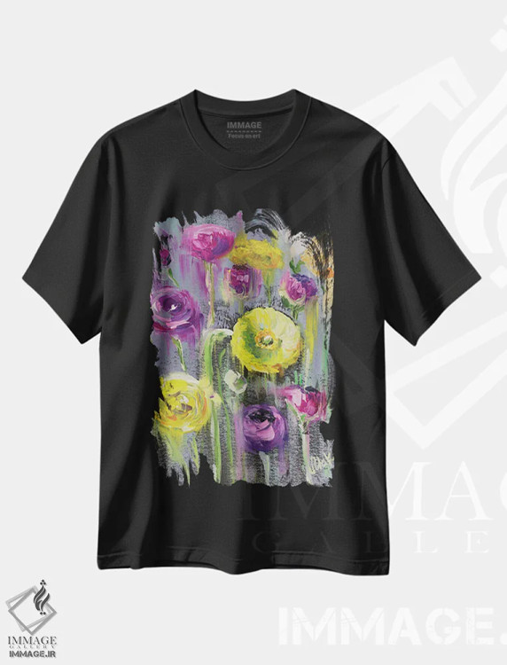 تیشرت مشکی طرح دار زارع آبی، دکور معاصر اثر ناتالی مک | immage.ir