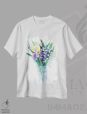 تیشرت سفید طرح دار گل برف و زنبق، دکور معاصر اثر ناتالی مک | immage.ir