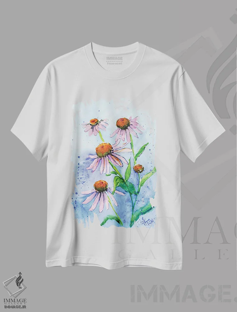 تیشرت سفید طرح دار اکیناسه، دکور معاصر اثر ناتالی مک | immage.ir